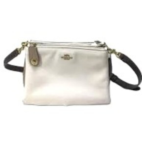Coach Double Zip Shoulder Bag In Colorblock - C0698 Excellent Condition - Picture 9 of 10